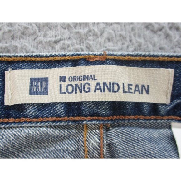 Y2K Flare Leg Trouser Blue Denim Jeans Size 8 GAP USA Made Low Rise Pants - Picture 8 of 9